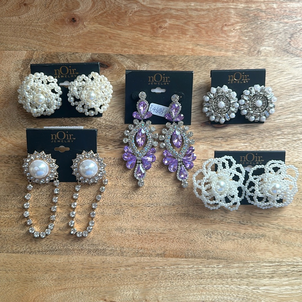 Noir Jewelry | Earring Lot - 5 Pairs Of Statement Earrings